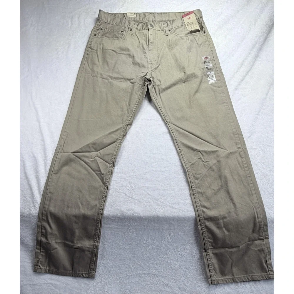 Levi's 559 Men's Relaxed Straight Fit Twill Jeans 36X32 Khaki Brown 100% Cotton